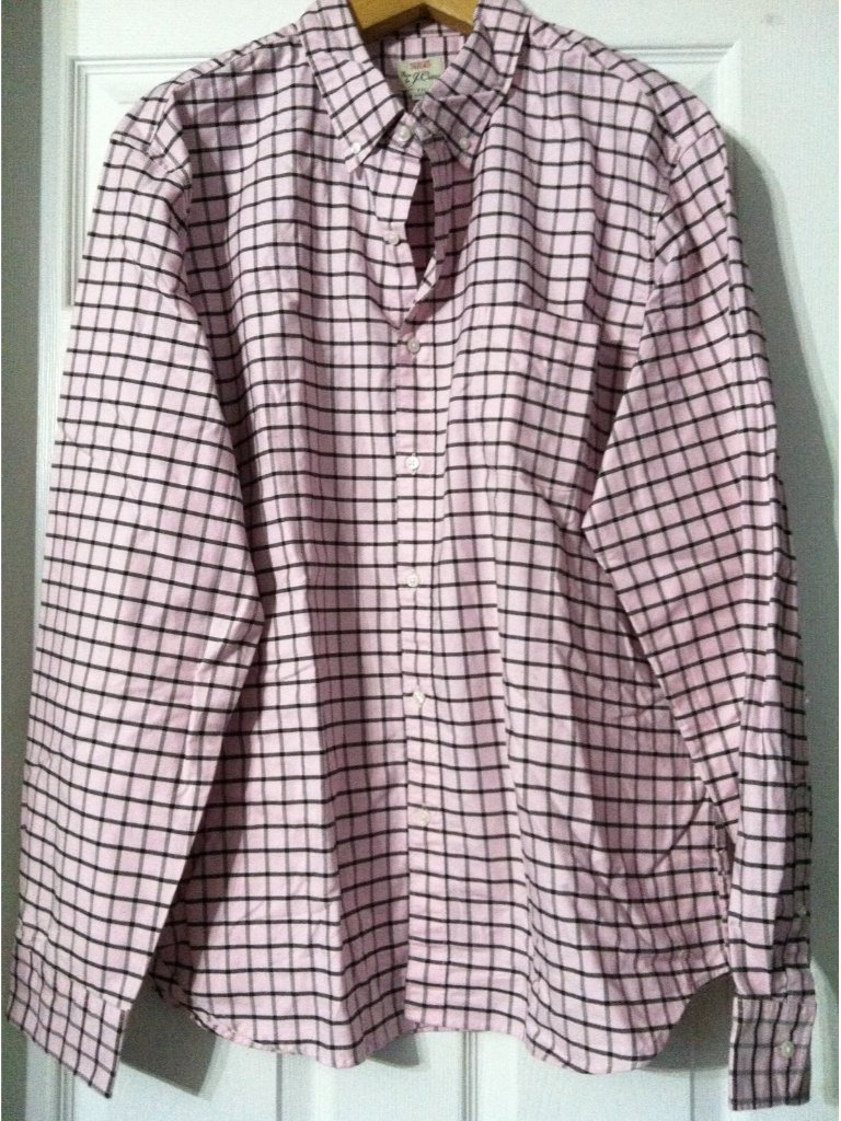 J.Crew Big&Tall Mens New Pink 100%Cotton Plaid Casual Shirt Slim Fit Size: Xxl